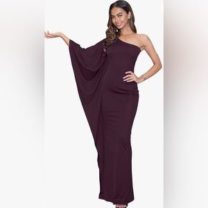 Burgundy one shoulder dress